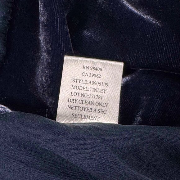 Theory Velvet Draped Vest Sz S Blue Peplum Boho Whimsigoth Witchy Artsy - Picture 10 of 15